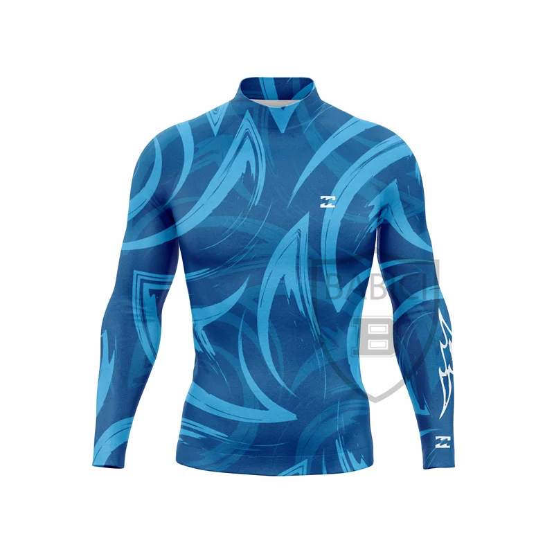 2023 Men\'s Long Sleeve Surfing Shirt Rashguard UV Protection Lycra Swimwear UPF Diving Suit Gym Cheerful Clothes