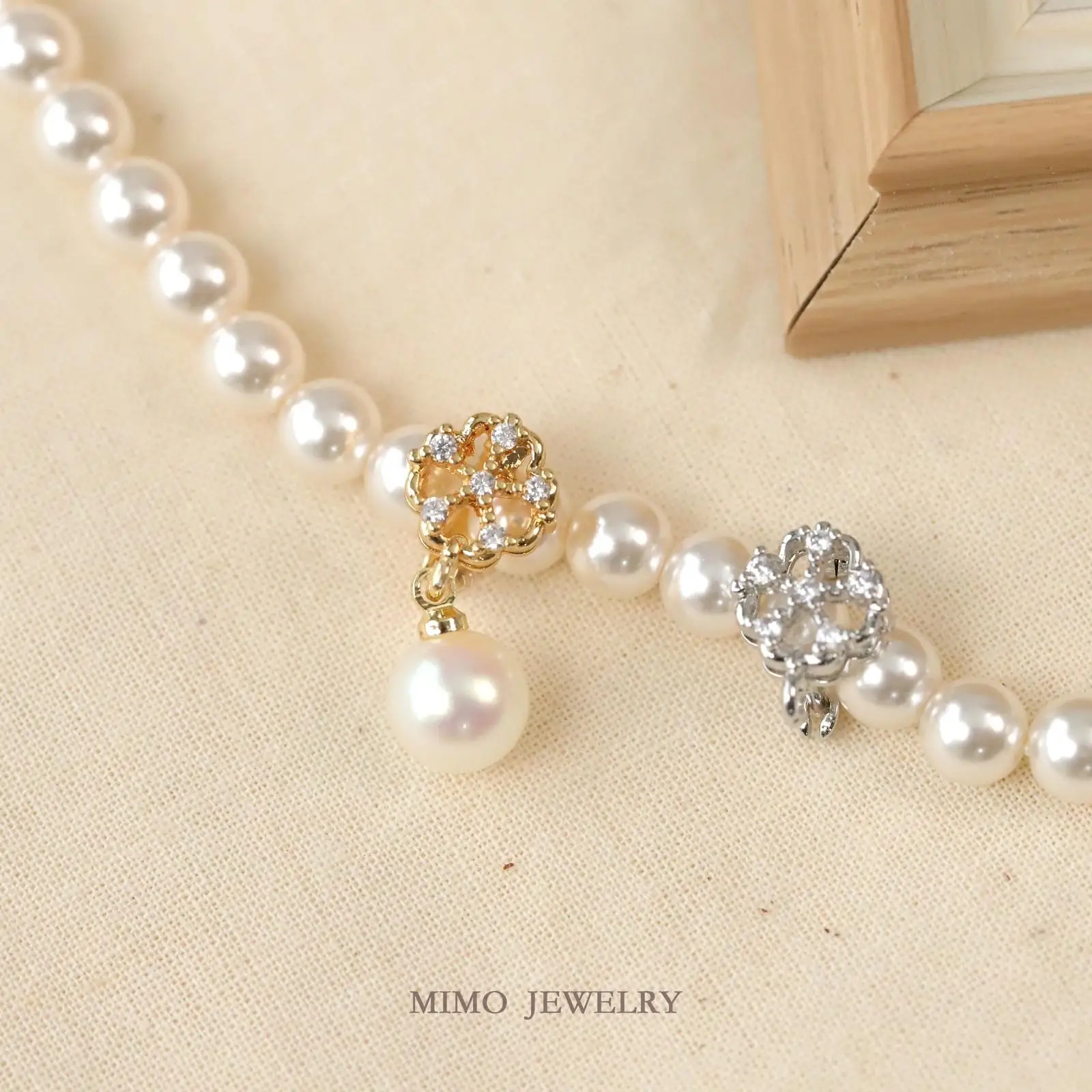 Gentle Hollowed Out Zircon Plum Blossom Necklace Clasp Charms Pendant Supplies DIY Hand Brass Gold Plated Accessories