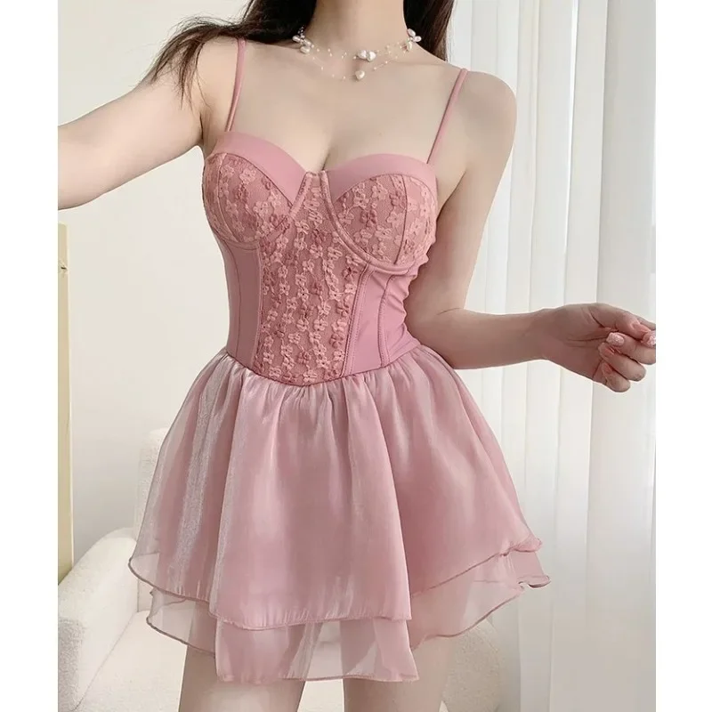 Novo maiô de verão de uma peça para mulheres, cobertura conservadora para mostrar o peso, moda primavera quente grau fingir