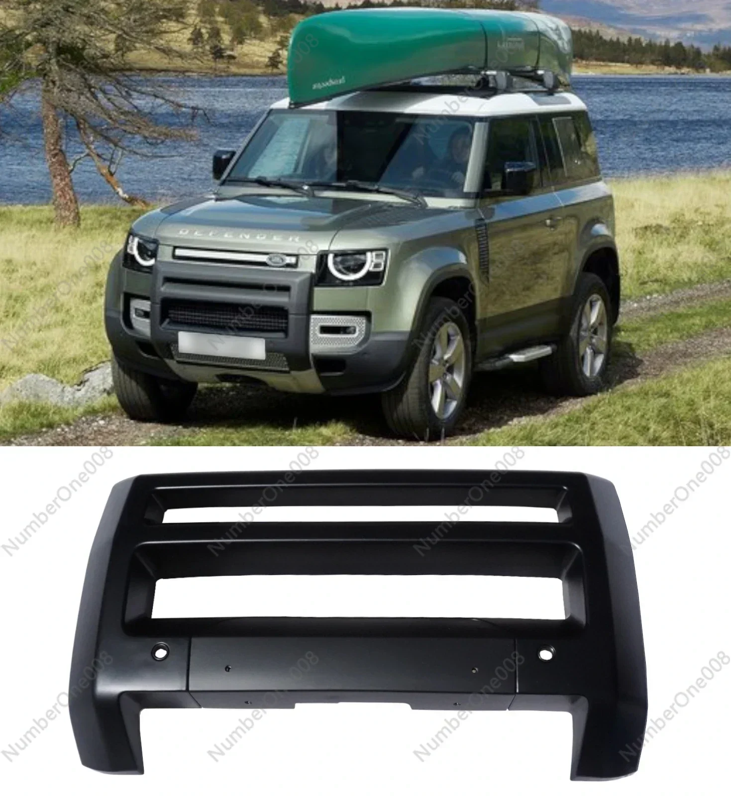 CAR FRONT BUMPER A BAR A FRAME MATTE GLOSS BLACK FOR LAND ROVER DEFENDER L663 2020+