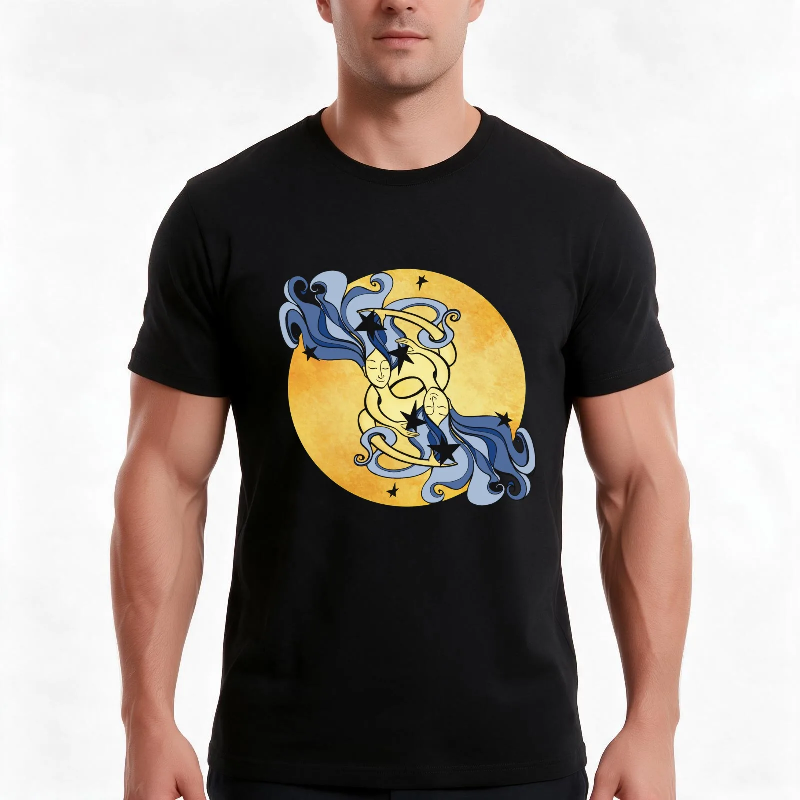 Stars for two in color T-Shirt Summer Casual Cotton Tee Oversized Streetwear Tops Vintage Graphic Print Unisex Men Women