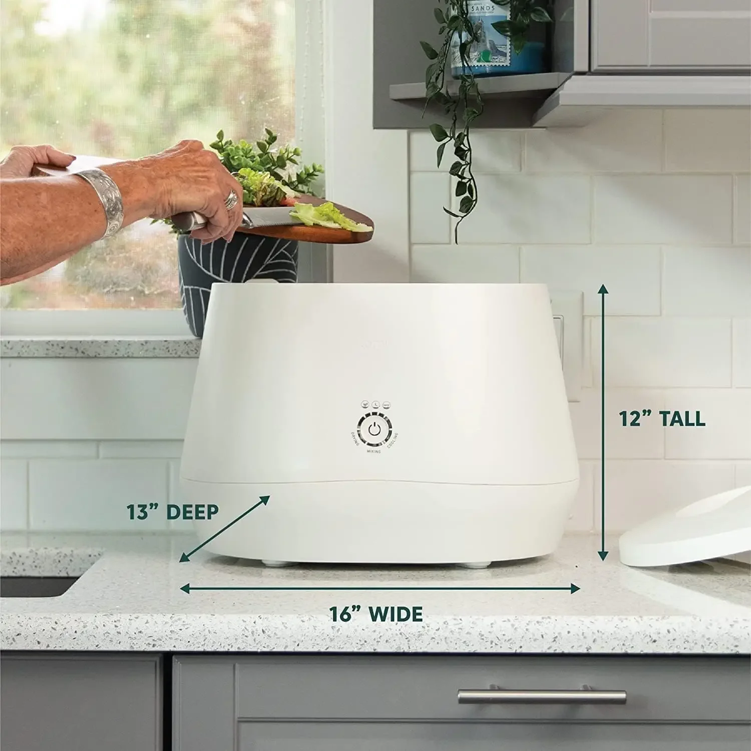 Kitchen Composter, 3L, World’s First Smart Waste Home Food Upcycler, Turn Waste into Natural Fertilizer with a Single Button,