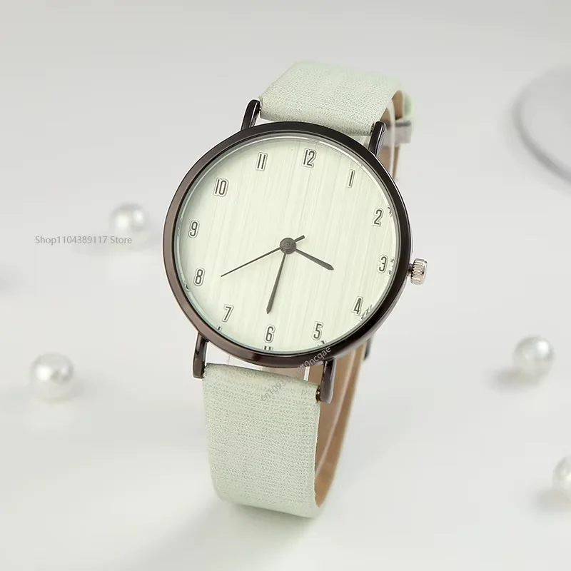 أسلوب بسيط ساعات جلدية بيضاء المرأة ساعة الموضة الحد الأدنى السيدات ساعة معصم عادية أنثى كوارتز ساعة Reloj Mujer