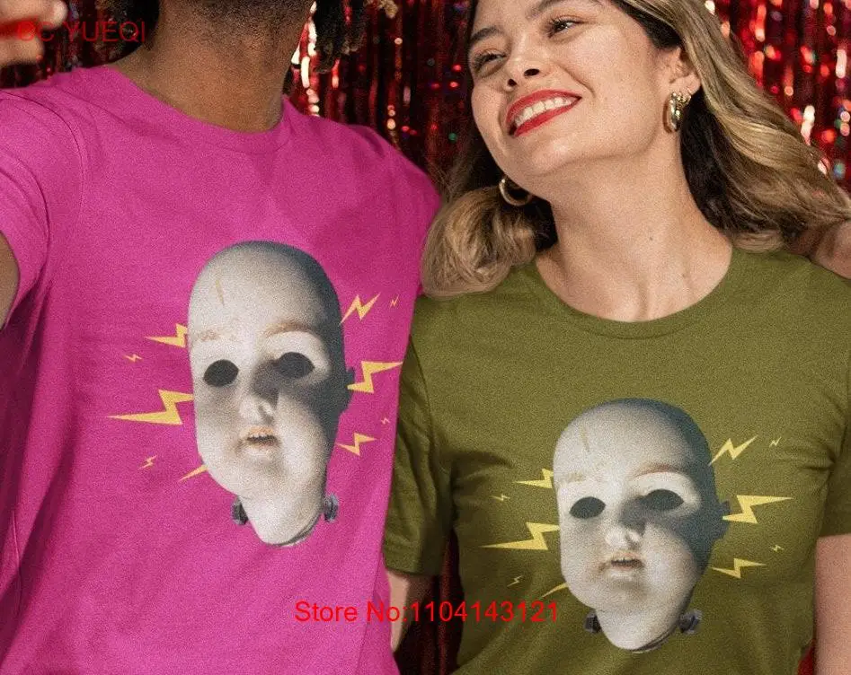 

Frankenstein Baby Doll Head Creepy Goth Whimsigoth Horror Frankenbaby Jersey T Shirt long or short sleeves