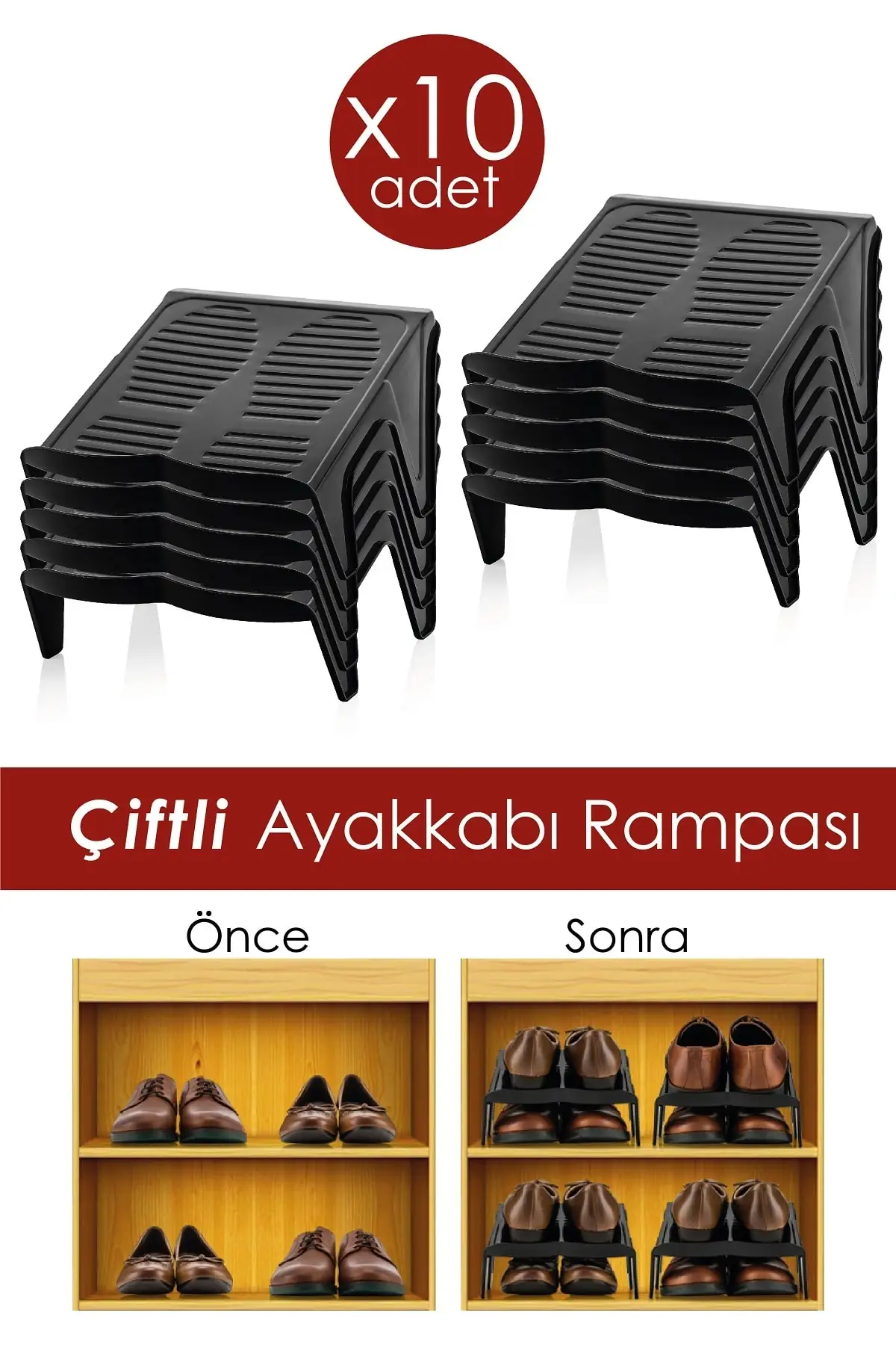 10 Pairs of Shoe Ramps, Shoes organizer Practical Use of accessory for sacing and protecting your shoes