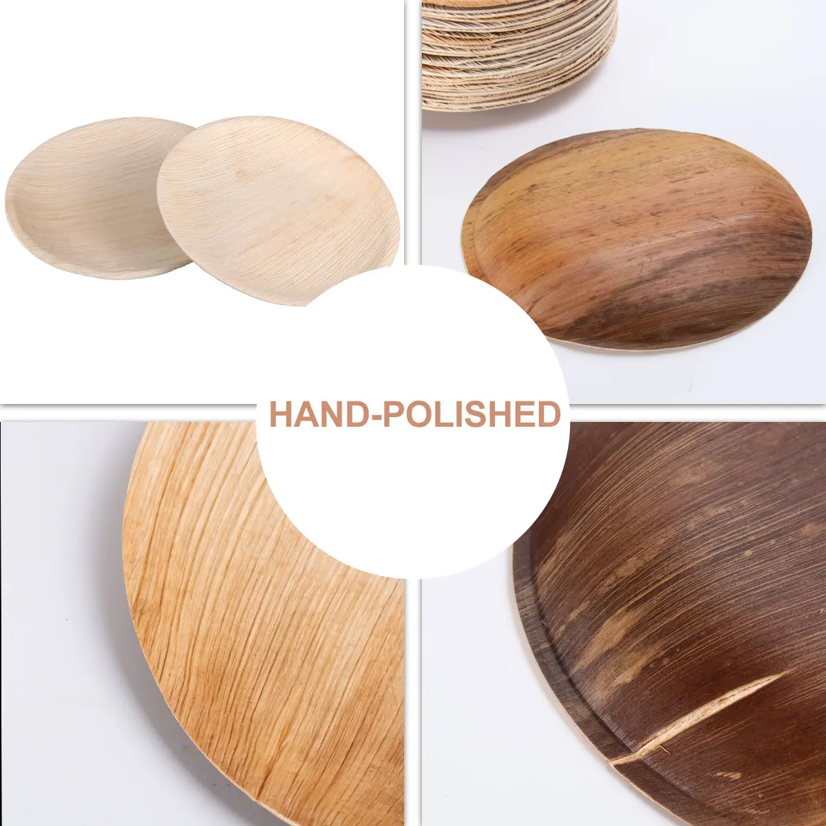 

25Pcs Degradable Palm Leaf Plates 8inch Round Eco-Friendly Party Supplies Cake Dessert Dishes Disposable Tableware