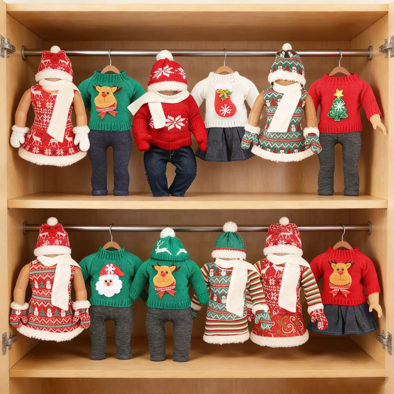 

Рождественская кукла, костюм для американской 18-дюймовой куклы, милая одежда, комплект платьев для 43 см, детская игрушка для новорожденных