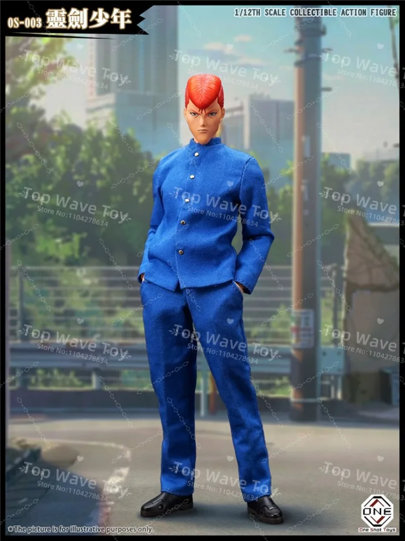 Novo estoque oneshottoys yuyuhakusho modelo 1/12th escala figura de ação colecionável yu yu hakusho kazumin figura brinquedo