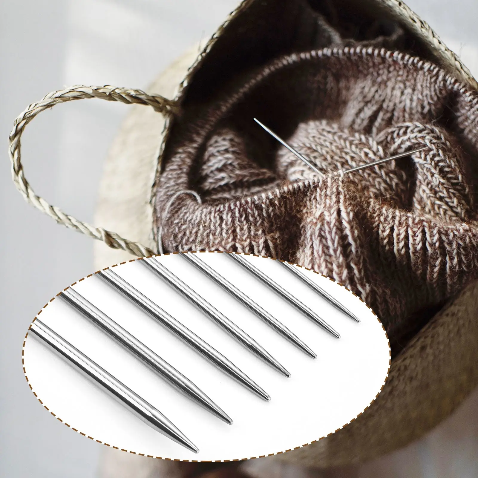 3Pcs Circular Knitting Needles Metal Cable Circular Knitting Needles Set Knitting Yarn Knitting Needles For Sweaters Hats Socks
