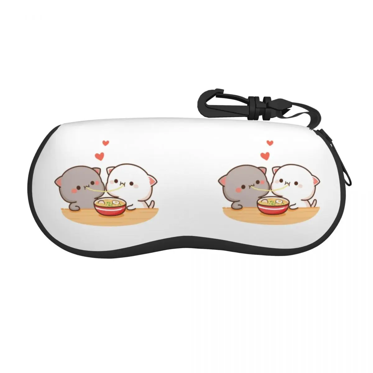 

Peach And Goma Mochi Cat Eating Ramen Shell Eyeglasses Protector Cases Cool Sunglass Case Glasses Bag