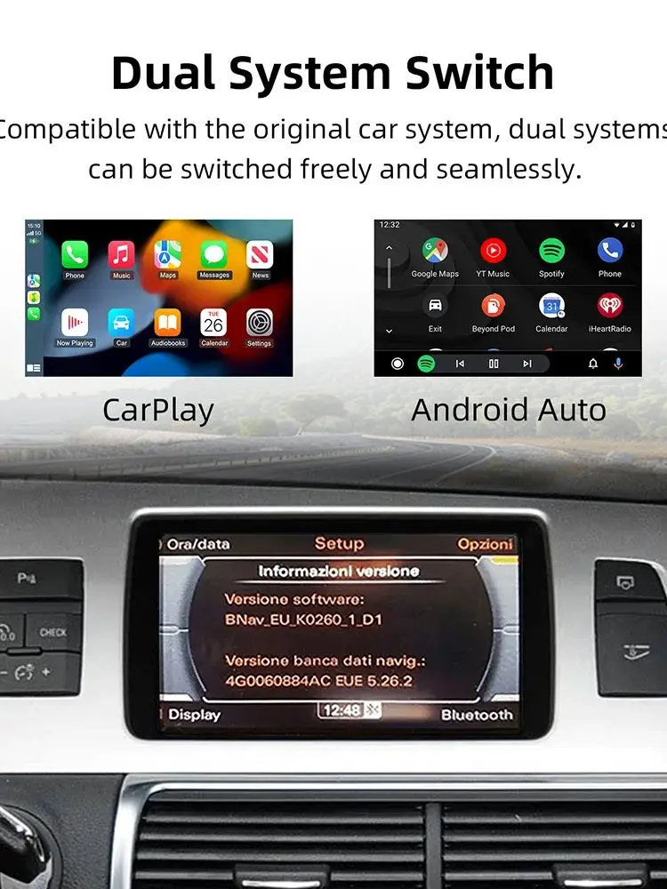 ANYFAR Wireless Carplay Android Auto Modul für Audi A6 Q7 MirrorLink AirPlay Rückfahrkamera Multimedia Zubehör