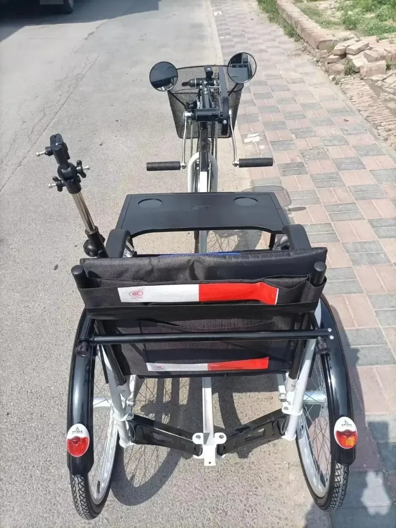 Popular MT-001 Disabled Hand Cranked Tricycle Elderly Manual Steel Tricycle Handicap