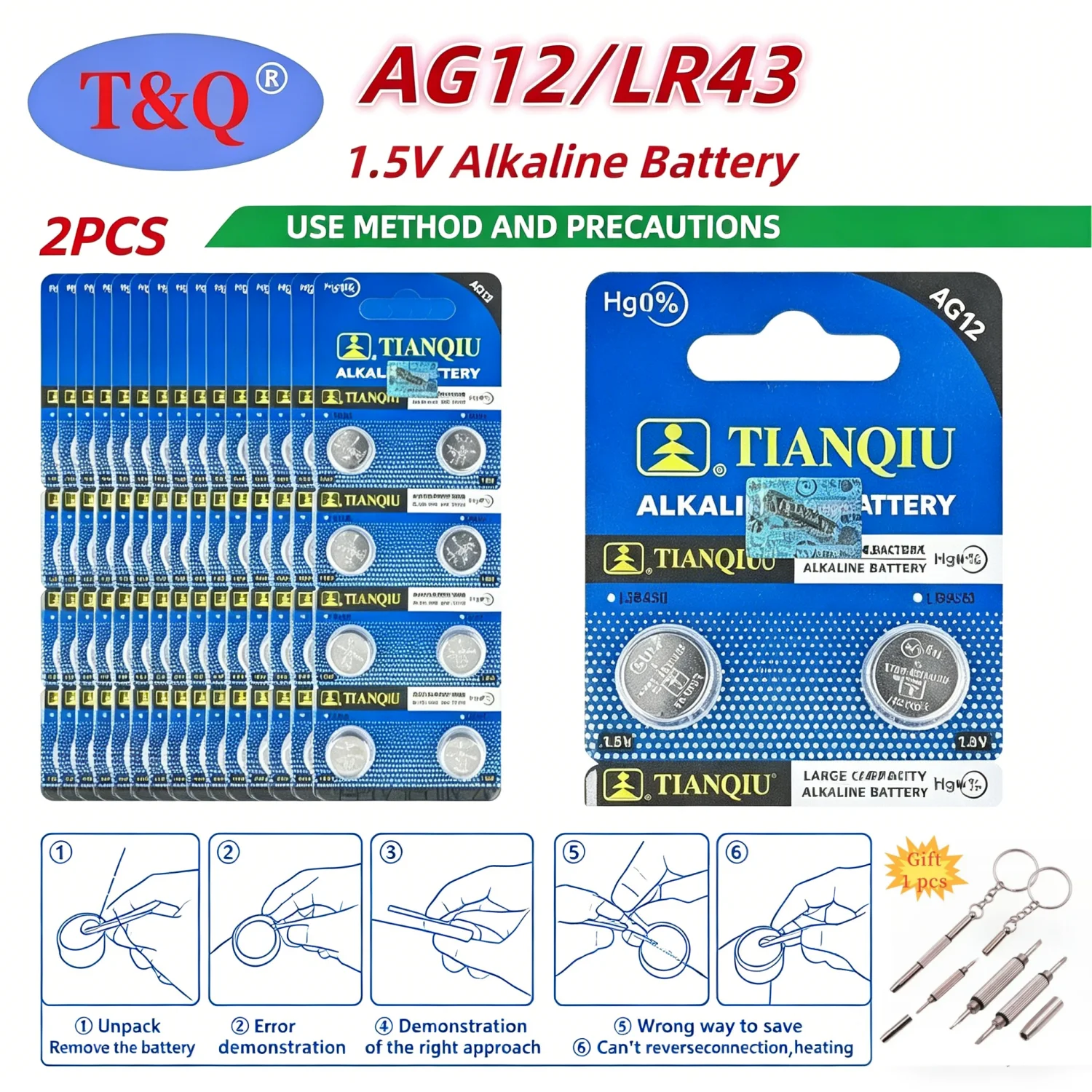 

1.5V AG12 L1142 LR43 301 386 Coin Cells Alkalinity 2-50PCS Batteries Environmental Protection Button Battery for Watch Batteries
