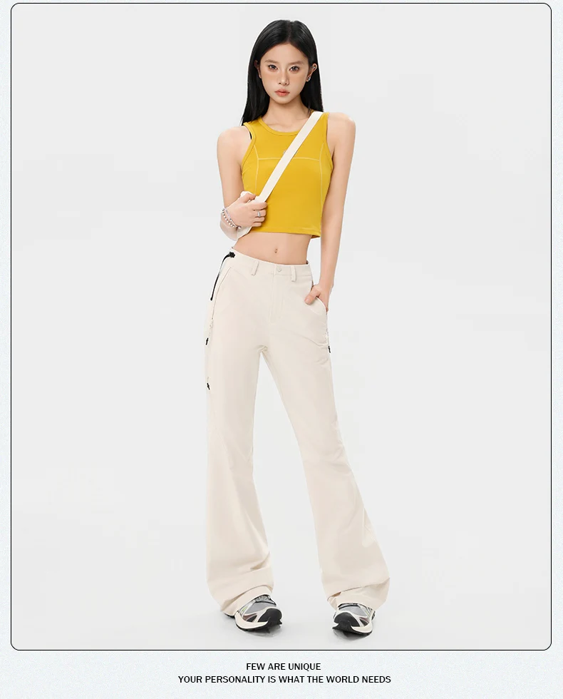 Damen-Freizeithose mit weitem Bein für Frühjahr/Sommer 2026 – Trendiges Slim-Fit Micro-Flare-Design für Jugendliche und Streetwear – Detail 10
