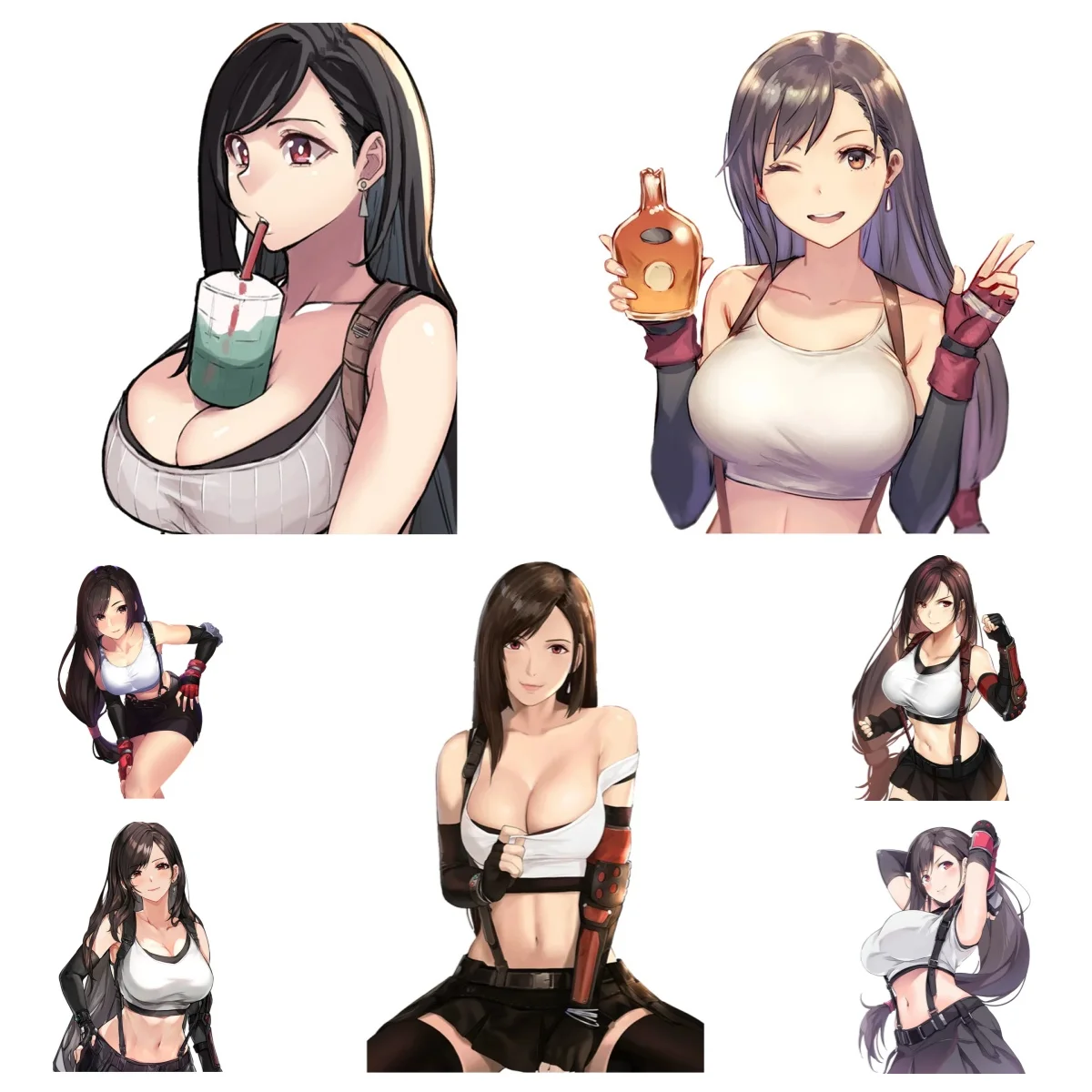 

Beautiful Tifa Lockhart Girls Car Stickers Auto Motorcycle Rear Window Vinyl Decals Waterproof Cover Scratches Decorative