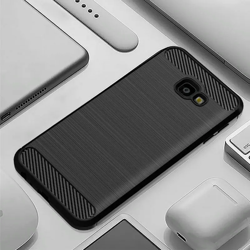 For Samsung Galaxy J4 Plus Silicone Case Carbon Fiber Back Cover for Samsung j4 prime Galaxy j4 core Soft Shockproof Phone Case