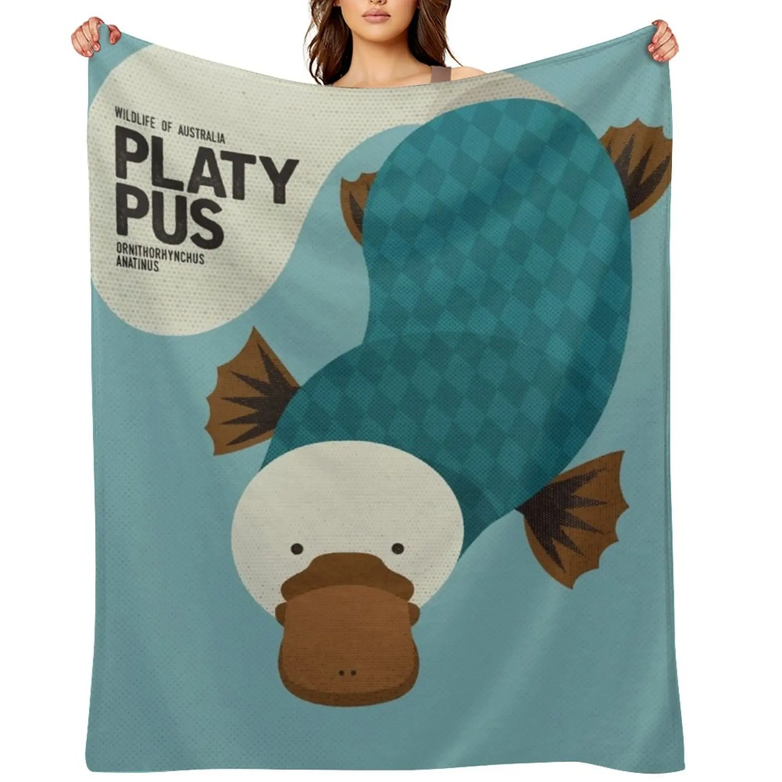 

Retro Platypus Throw Blanket Furrys Decorative Sofa Sofa Quilt Soft Beds Blankets