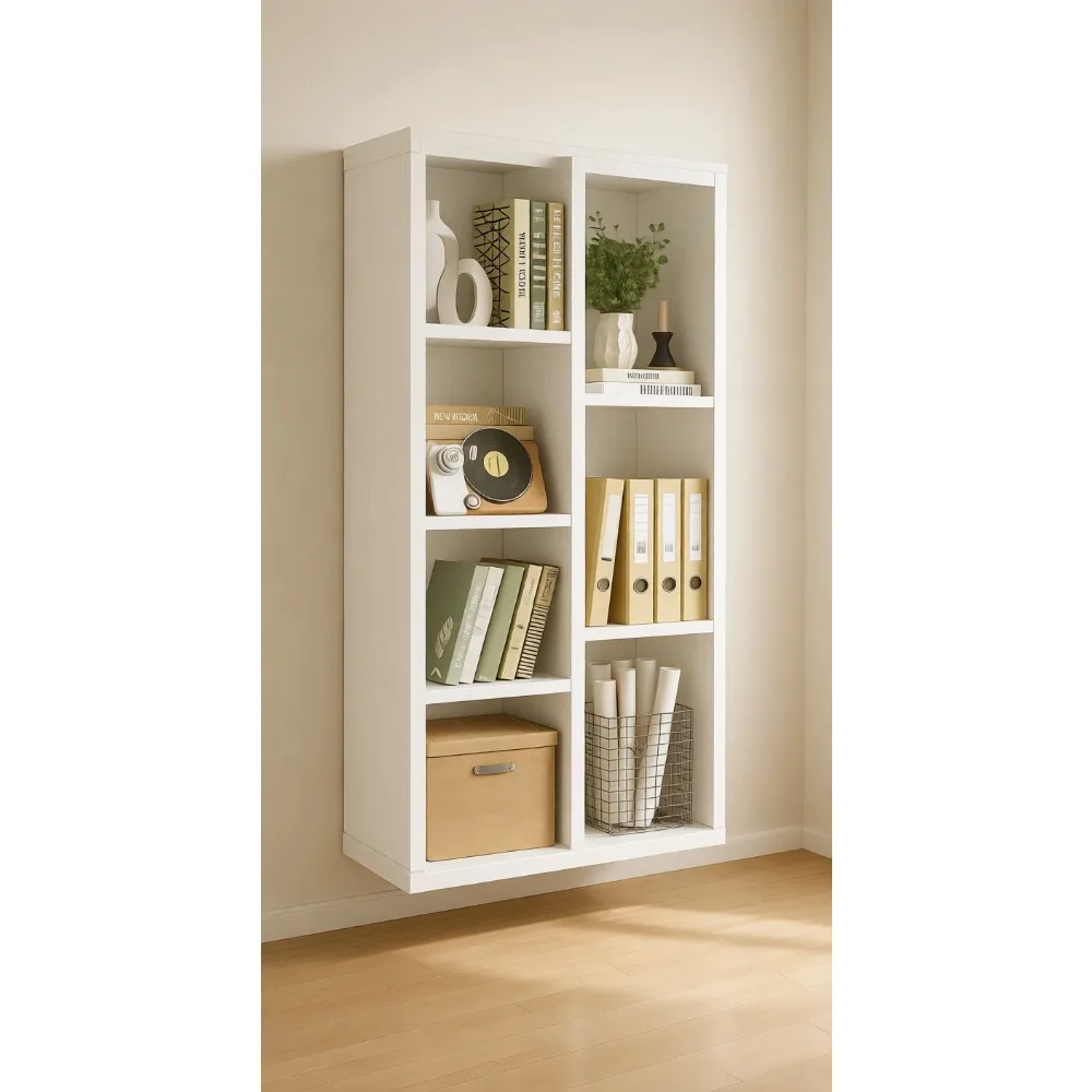 

Модульный стеллаж Seven Cube для гостиной, домашнего офиса, столовой, цвет Cloud White, 9.4x19.7x41.9 дюймов