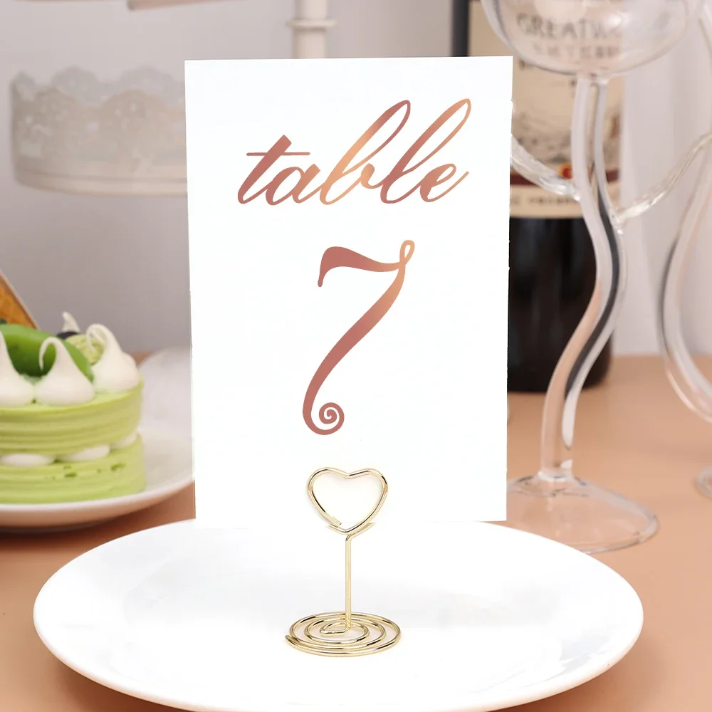 Metall Tisch karten halter runde Herzform Fotoclip Hochzeit Tisch Tisch karte steht Geburtstags feier Dekoration Lieferungen – Detail 8