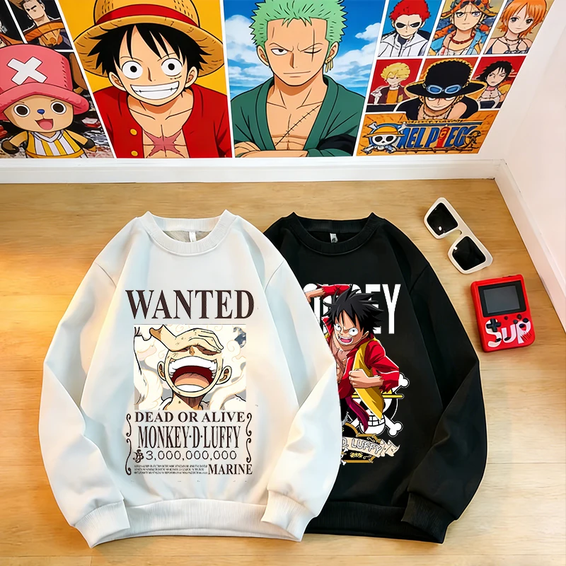 

One Piece Kids Round Neck Sweatshirt Girl Boy Anime Printed Long Sleeved Pullover Children Tops Fashion Hoodie Spring Clothing