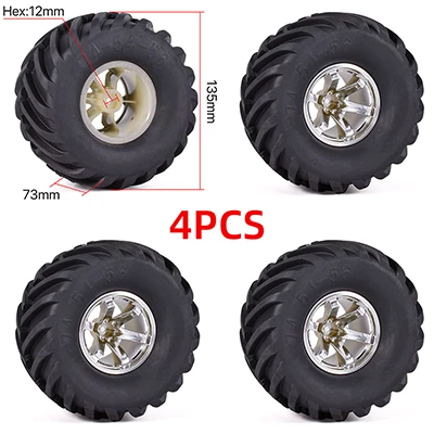 Band 12Mm Wielnaaf Wielen Voor Rc Auto 1/10 Monster Truck Off Road Traxxas Scx10 Hpi Hsp Tamiya Kyosho Wltoys Auto-Accessoires