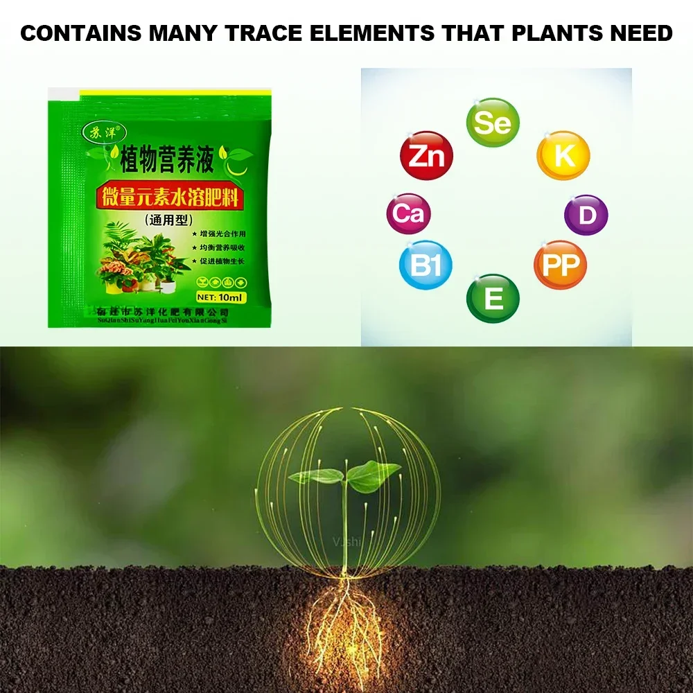 10PC Universal Plant Flower Fruit Vegetable Crop Water Soluble Fertilizer Horticultural Hydroponic Nutrition Amino Acid Seedling