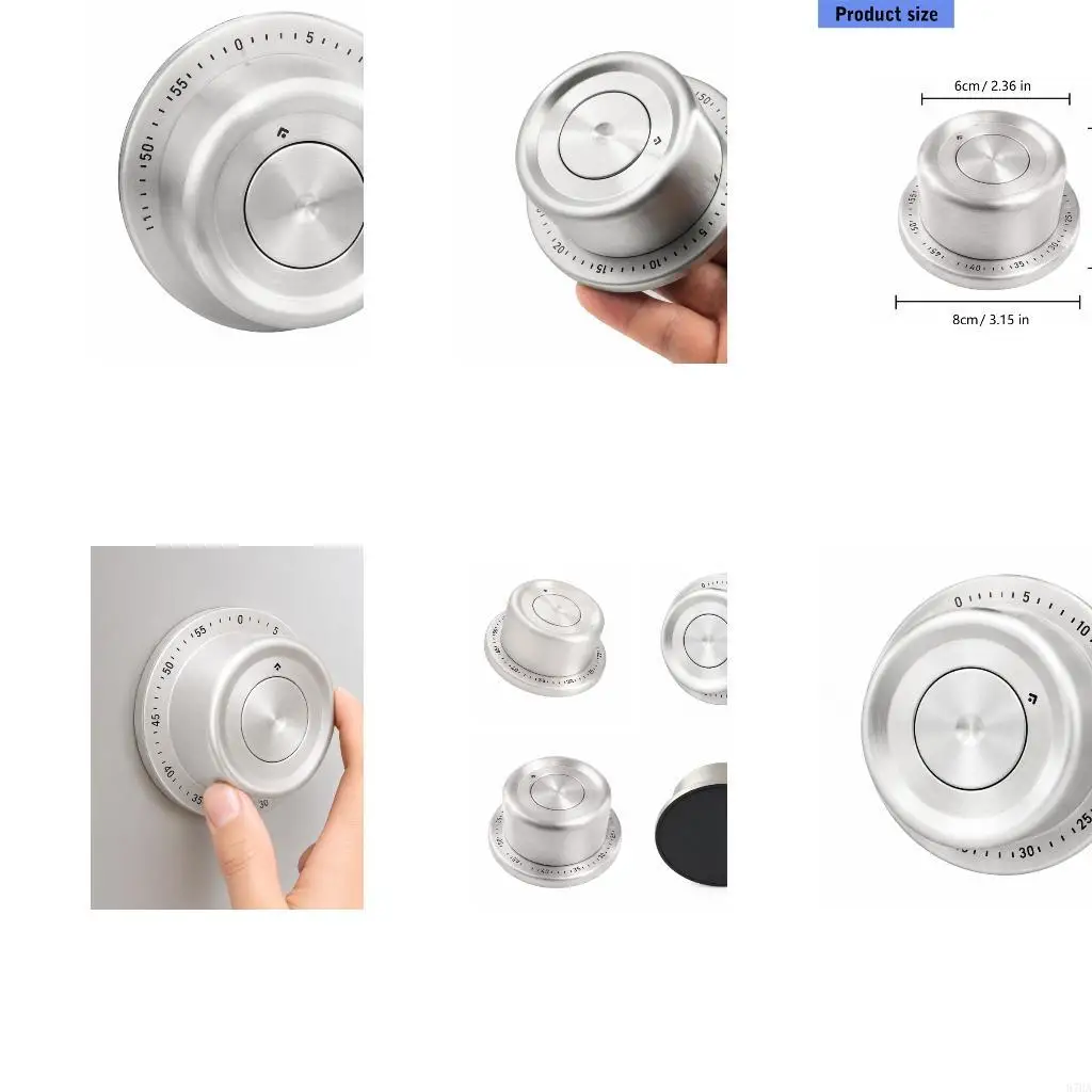430-Grade Steel Mechanical Cooking Timer, Spring-Wound Operation Requiring No Batteries, Placement, and Turning 87HA