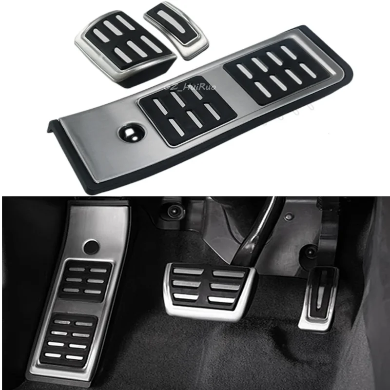 Pedais de carro apoio para os pés tampas de pedal capa para audi a4 b9 a5 f5 2016 2017-2019 almofadas de pedal antiderrapantes, equipamentos interiores do carro