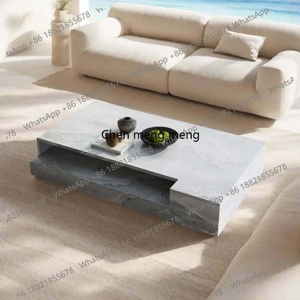 C85 "Pink Jade Marble Coffee Table - Luxury Slate Stone Rectangular Designer Tea Table Custom Living Room Centerpiece"