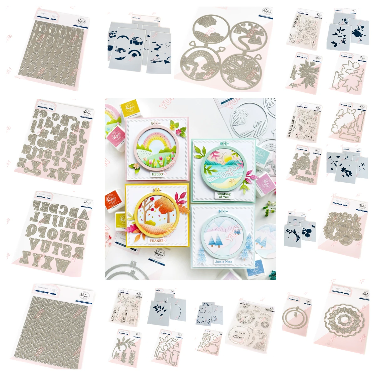 2025 Nieuwe Craft Stansmessen Stempels Stencils Vier Seizoenen Bloem Boog Deco Achtergrond Alpha Sterven DIY Plakboek Wenskaart Maken