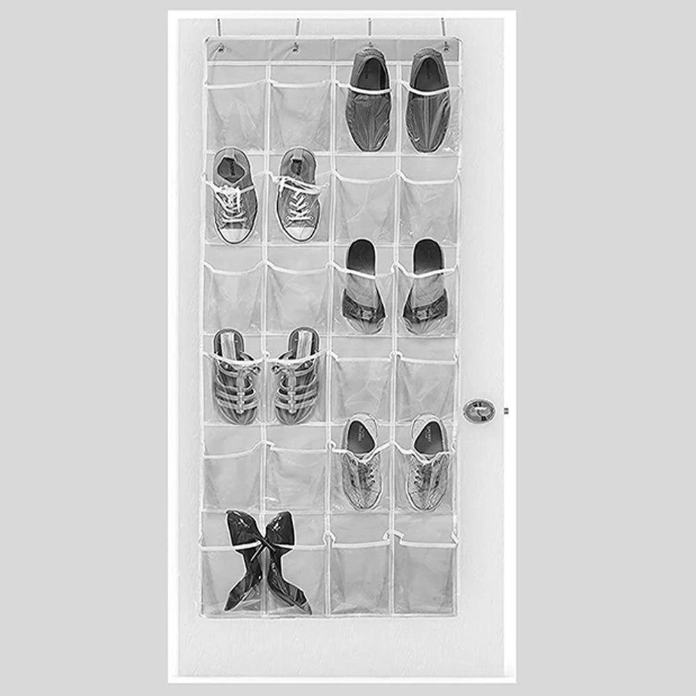 

1Set Over The Door Storage Bag 28-Grid Large Capacity Hanging Organizer for Home Office Dormitory Door Hanging Mesh Storage