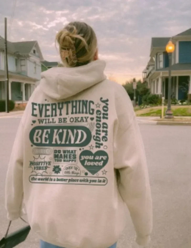 American Letter Print Women Hoodies Plus Size Sweatshirt Autumn Winter Hooded Hip Hop Sportswear Clothing Streetwear Y2k Kpop