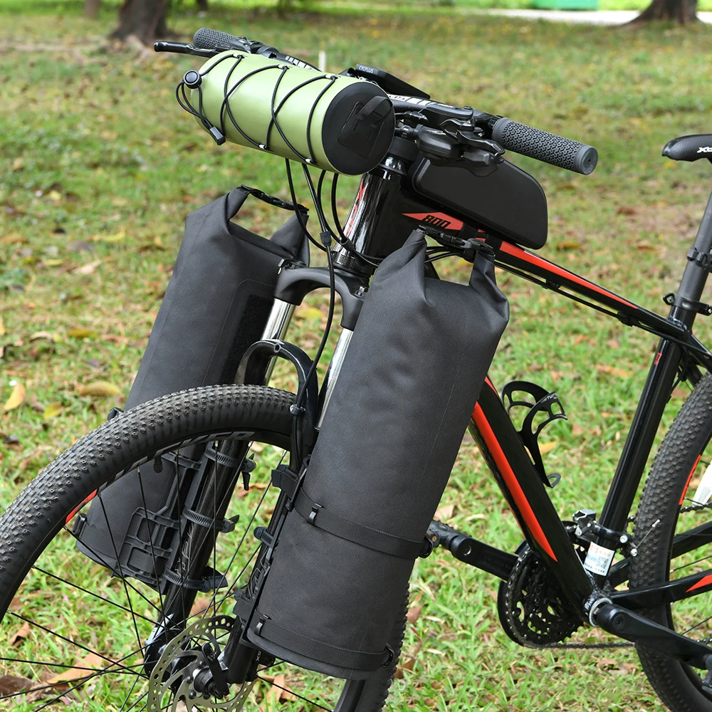 

3L/7L Bike Fork Bag Waterproof Roll Top Dry Bag Fork Bag Cycle Bucket Pack Bike Pannier Waterproof Dry Bag with Mounting Mount