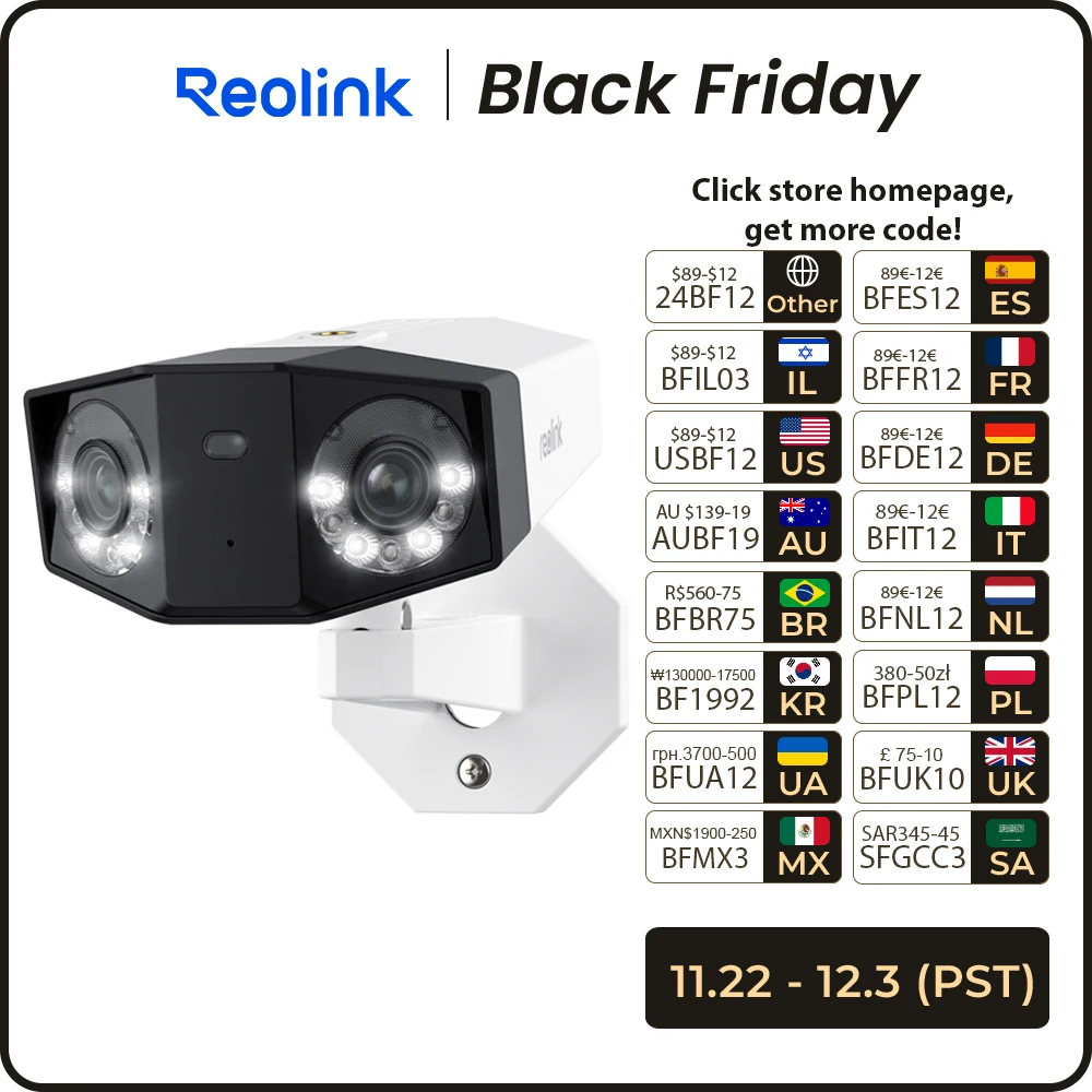 Reolink 4K UHD Dual-Lens Security Camera 16MP Duo 3 Series PoE IP Camera 180° Panoramic View Home Video Surveillance Cameras