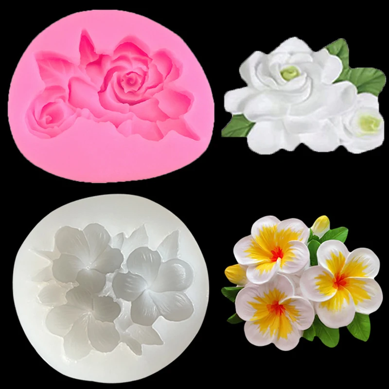 Silicone Molds Rose Handmade Soap Silicone Mould, Gardenia Flower Craft Molds DIY Handmade Soap Molds - Soap Making Supplies