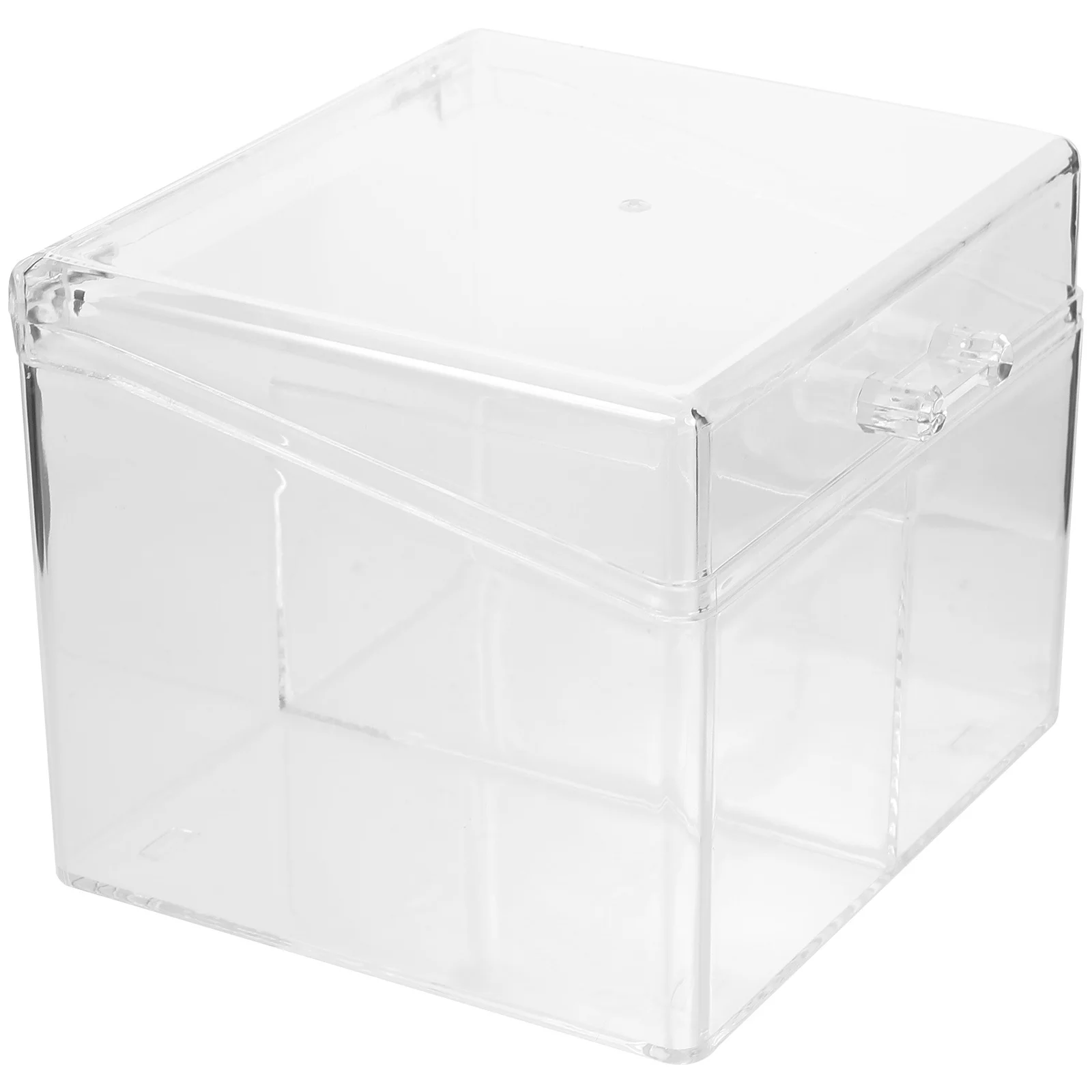 

Desktop Business Cards Box Transparent Acrylic Holder with Easy Access Lid Compact Space-Saving Card Organizer for Office Use