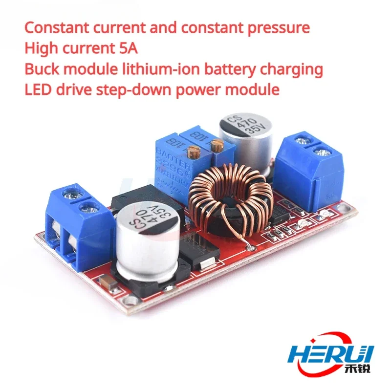 Pressão constante e constante de alta corrente Buck Module, Lithium-ion bateria de carregamento, LED Drive Step-Down Power Module, 5A