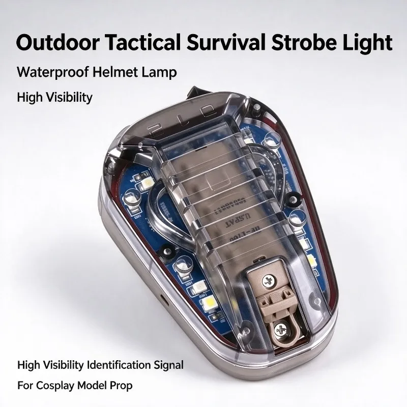 Waterproof Helmet Mounted Marker Light, Portable Strobe Signal Lamp For Outdoor Role Play & Scale Model Scene Props