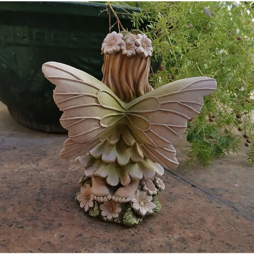 

Desktop Ornament Resin Flower Fairy Statue Antique Creative Angel Sculpture Exquisite Cute Garden Miniature Figurine Home