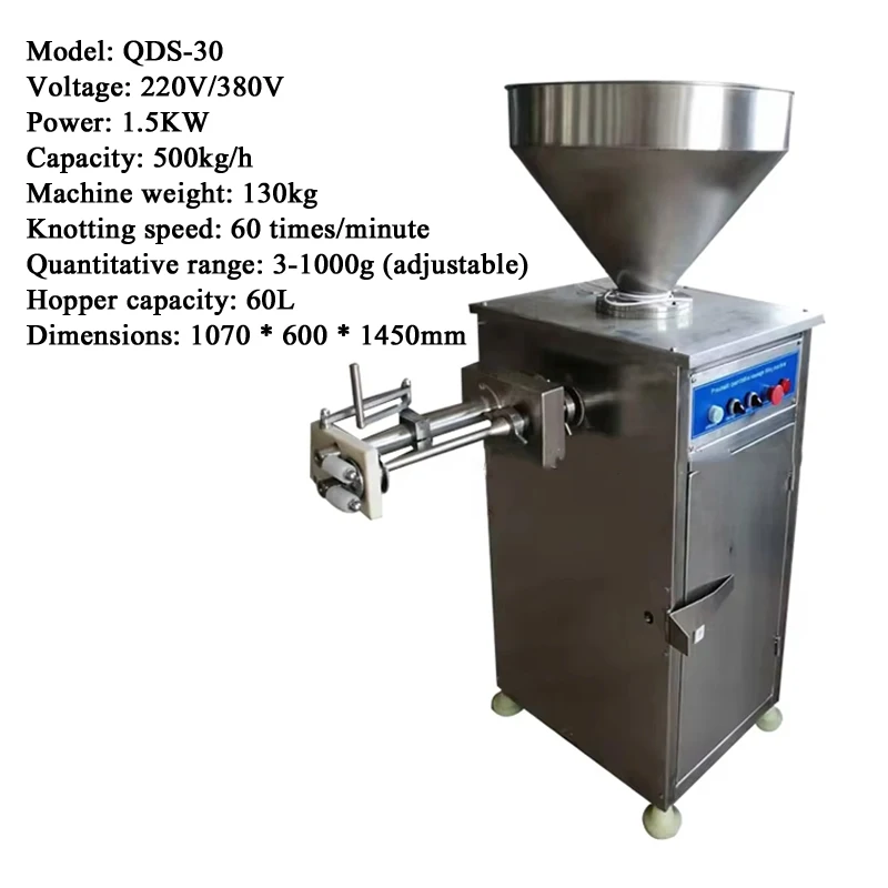 Automatic 60L Big Sausage Stuffing Fill Twist Maker Sausages Filler Stuffer Making Machine