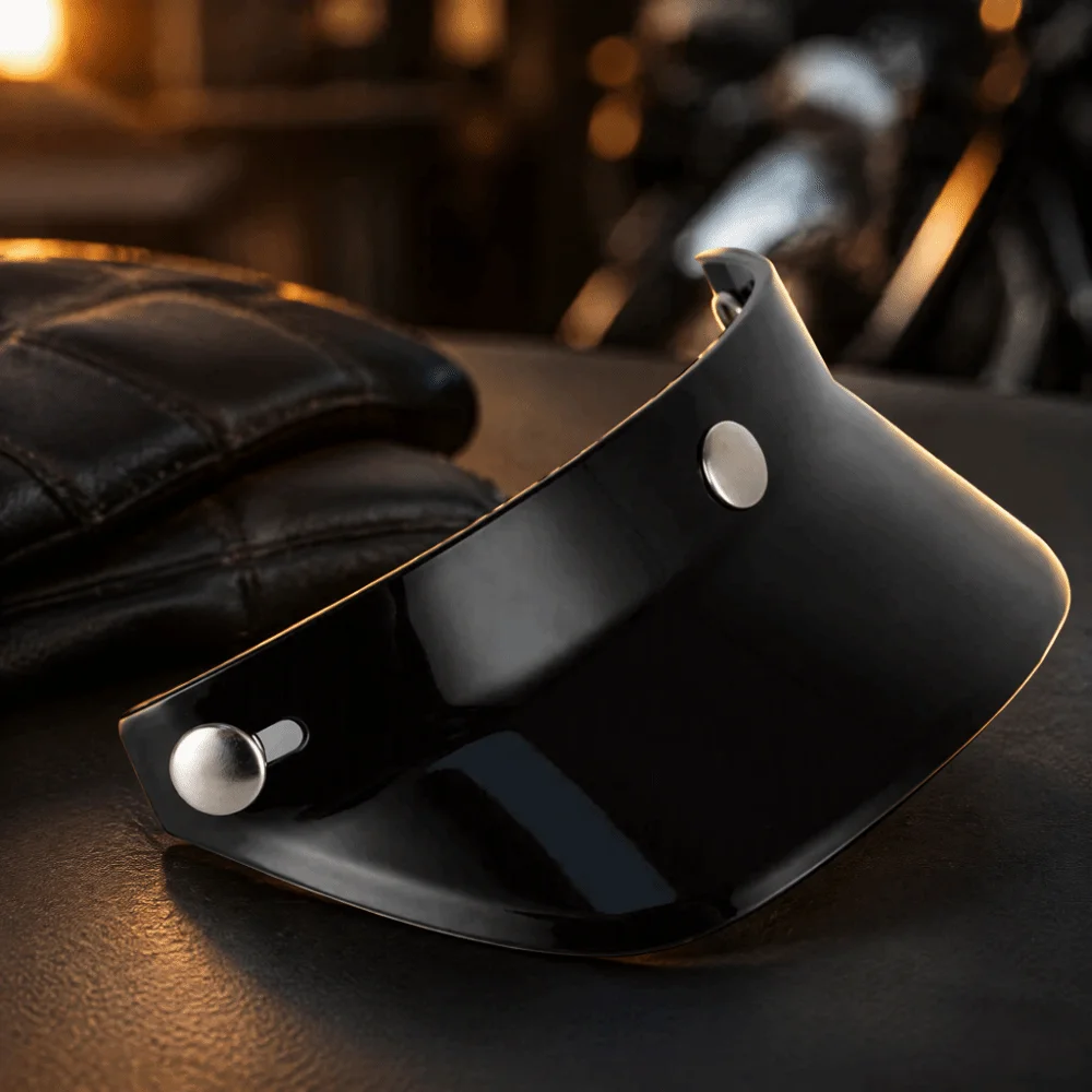 Classic 3 Snap Motorcycle Helmet Visor Wind Resistant Anti-Sun Helmet Sun Shade Universal Fit Helmet Peak Visor Outdoor Use