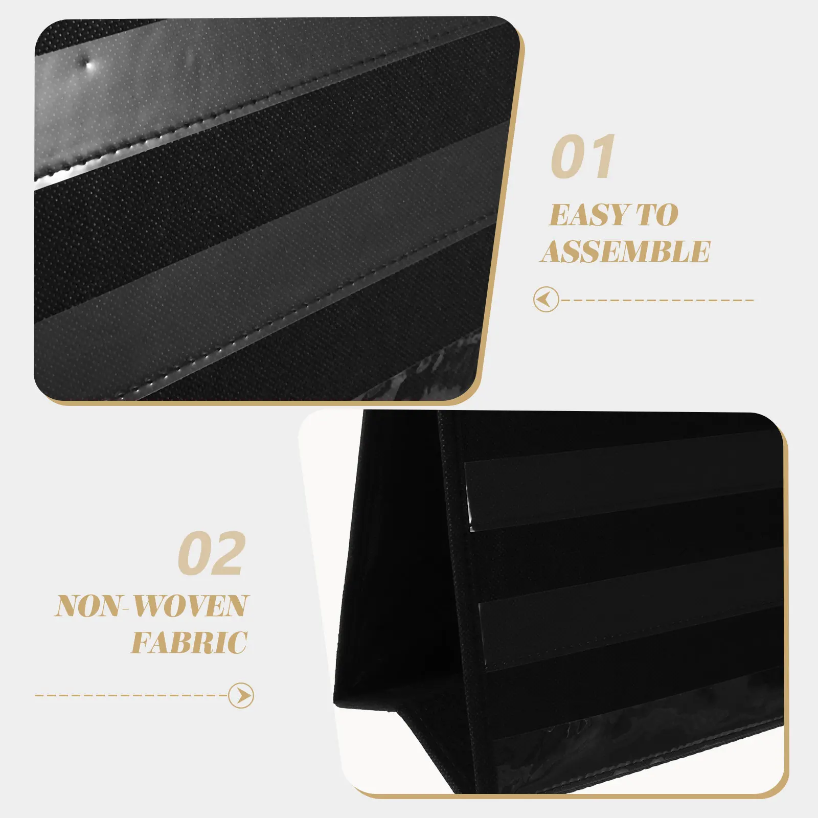Portable Double-Sided Pocket Chart Foldable Desktop Storage Bag Non-Woven Fabric Display Stand for Classroom Teaching Aids