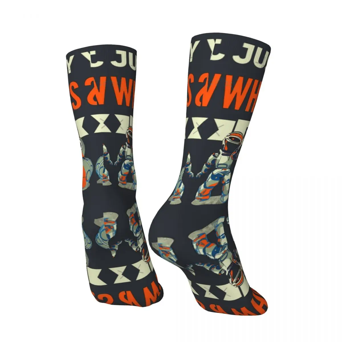 Hip Hop Vintage Just A Boy Who Loves Robots Men's Socks Unisex Love, Death & Robots Harajuku Seamless Printed Novelty Crew Sock