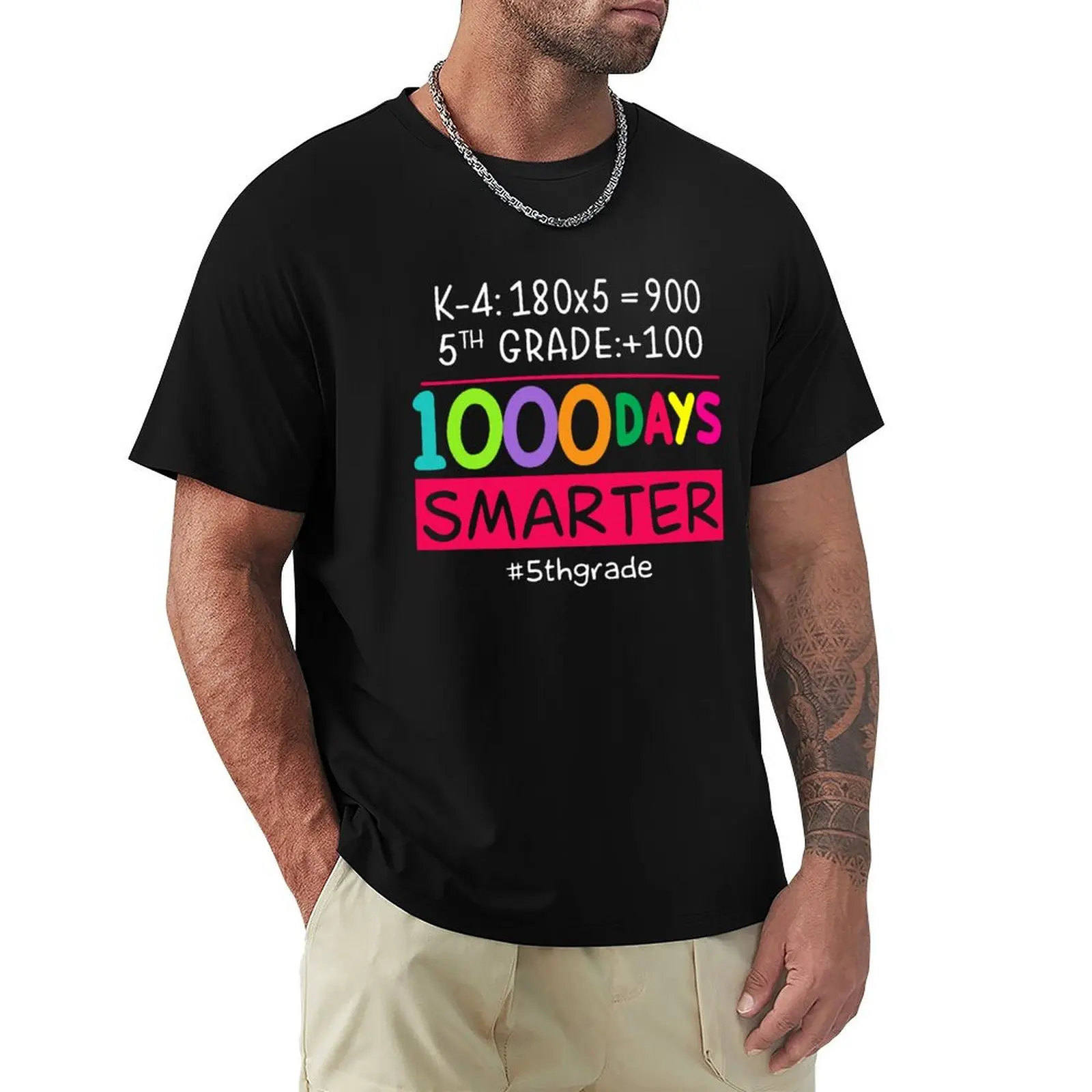 1000 Days Smarter Happy 1000th Day Of Schoo T-Shirt plus size tops cheap stuff oversized t shirt men t shirt