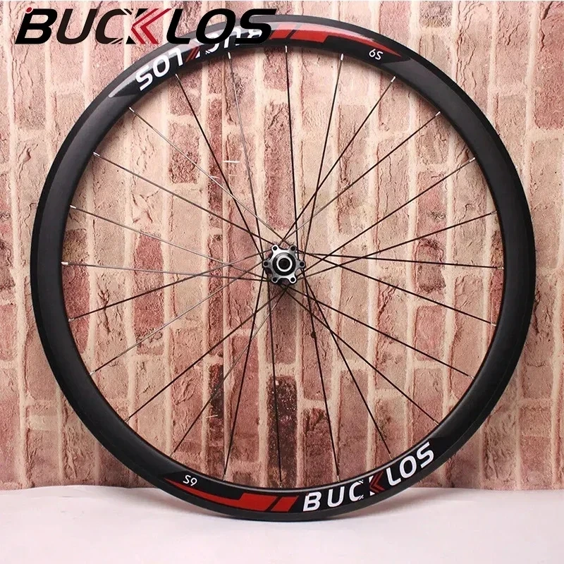 BUCKLOS 700c MTB Wheelset 7/8/9/10/11speed Road Bike Wheels High Strength Racing Bicycle Wheel with 24mm Rim Carbon Hub