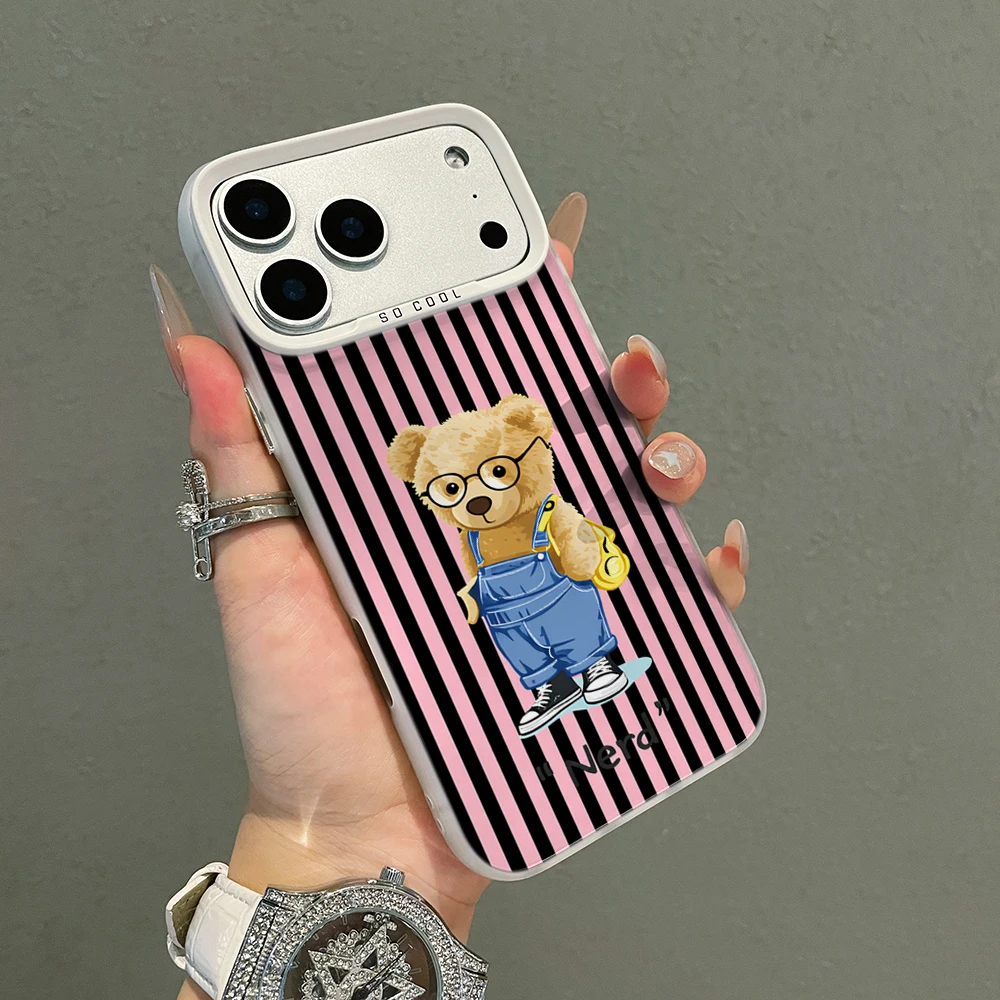 Für Samsung Galaxy S21 S26 S25 S24 S23 S22 Ultra Plus FE Hülle Gestreiftes Niedliches Bärenmuster Cover Für A16 A15 A36 A54 A55 A56 Funda – Detail 2