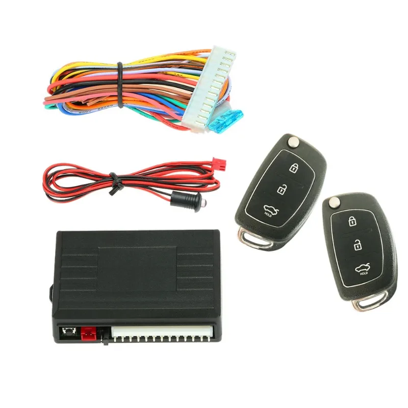 

Комплект универсального бесключевого доступа с центральным замком, автоматической активацией поворотников, дистанционным открыванием багажника, блокировкой и разблокировкой дверей для автомобиля