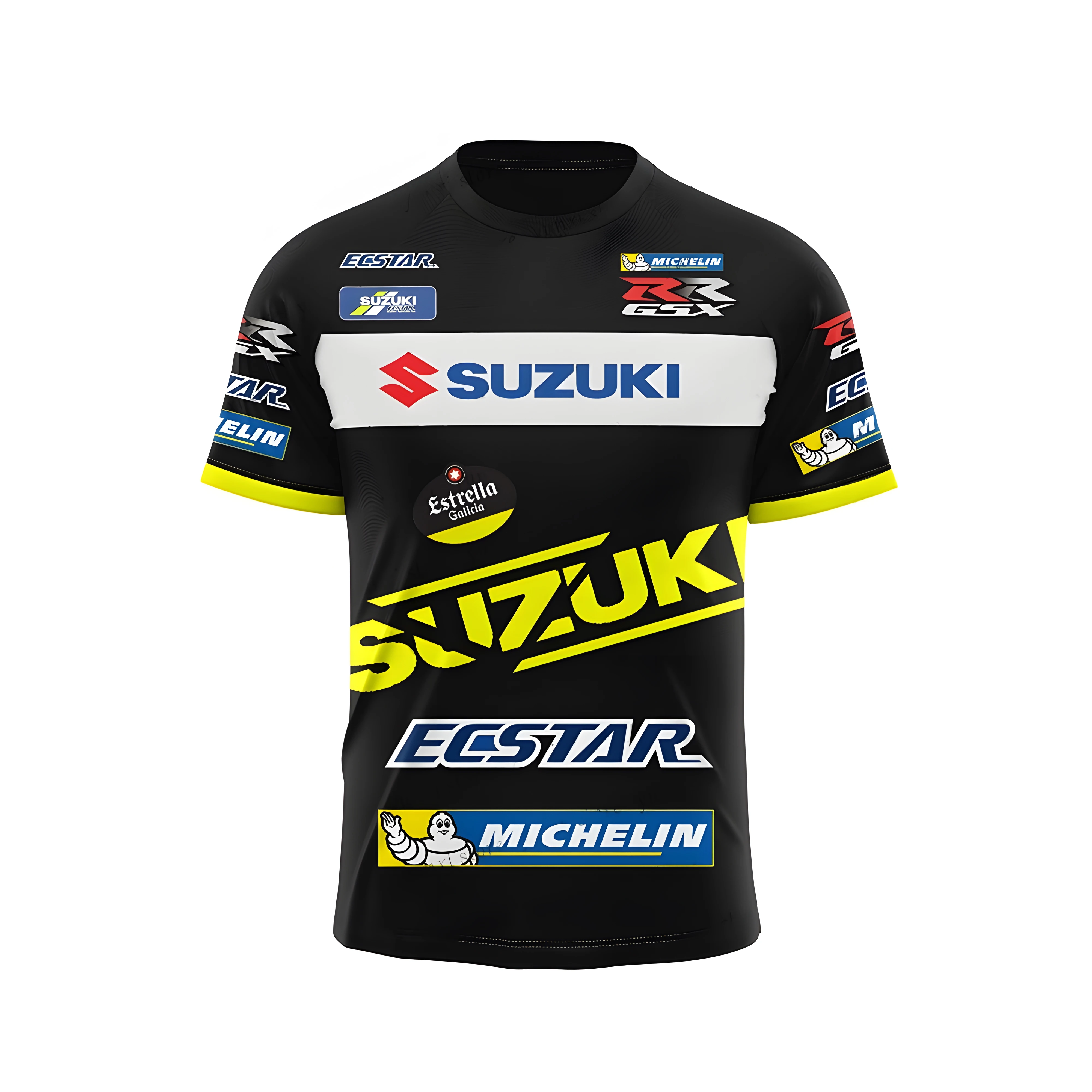 2024 Summer New Hot Selling F1 Suzuki Extreme Sports Men's and Women's Racing Shirts, Casual Fashion Short Sleeves 6XL Top