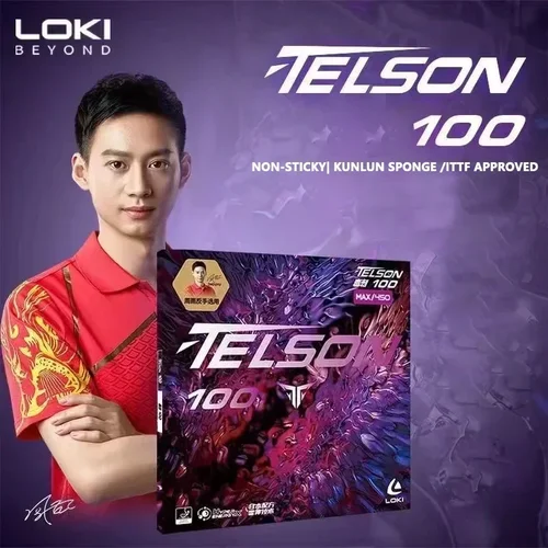 Original LOKI TELSON 100 tenis de mesa hoja de goma de Ping Pong no pegajosa con esponja Kunlun prediseñada