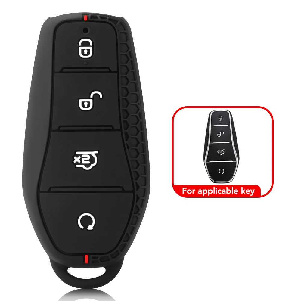 Silicone Holder Chain Key Case Car Key Cover for BYD Atto 3 Han EV Dolphin Song PRO Max Tang DM Yuan Dolphin E2 Qin PLUS